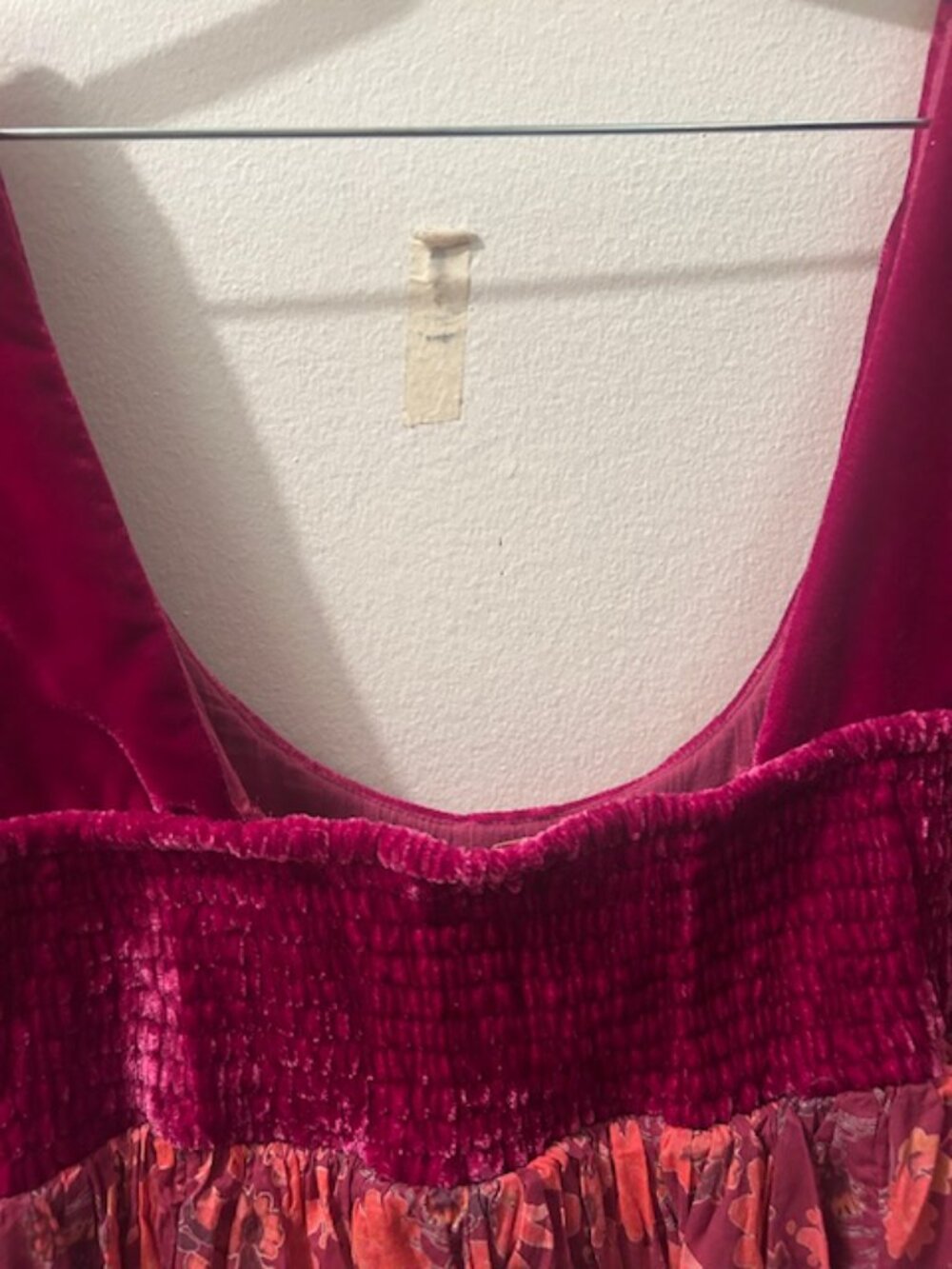 Free People Marsha Floral Velvet Baby Doll BoHo Mini Dress NEW - Picture 10 of 16